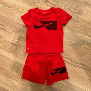 Red boys Nike Dryfit shorts and shirt